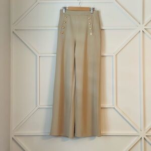 H&M Tan Wide Leg Pants with Gold Buttons